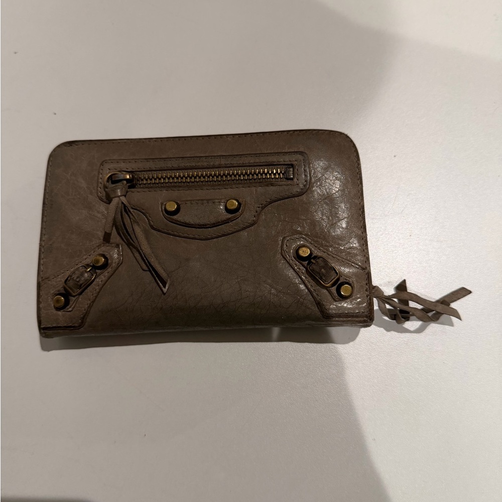 Balenciaga Paris Grey Leather Wallet with Zipper and change purse - Picture 4 of 10